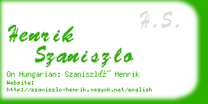 henrik szaniszlo business card